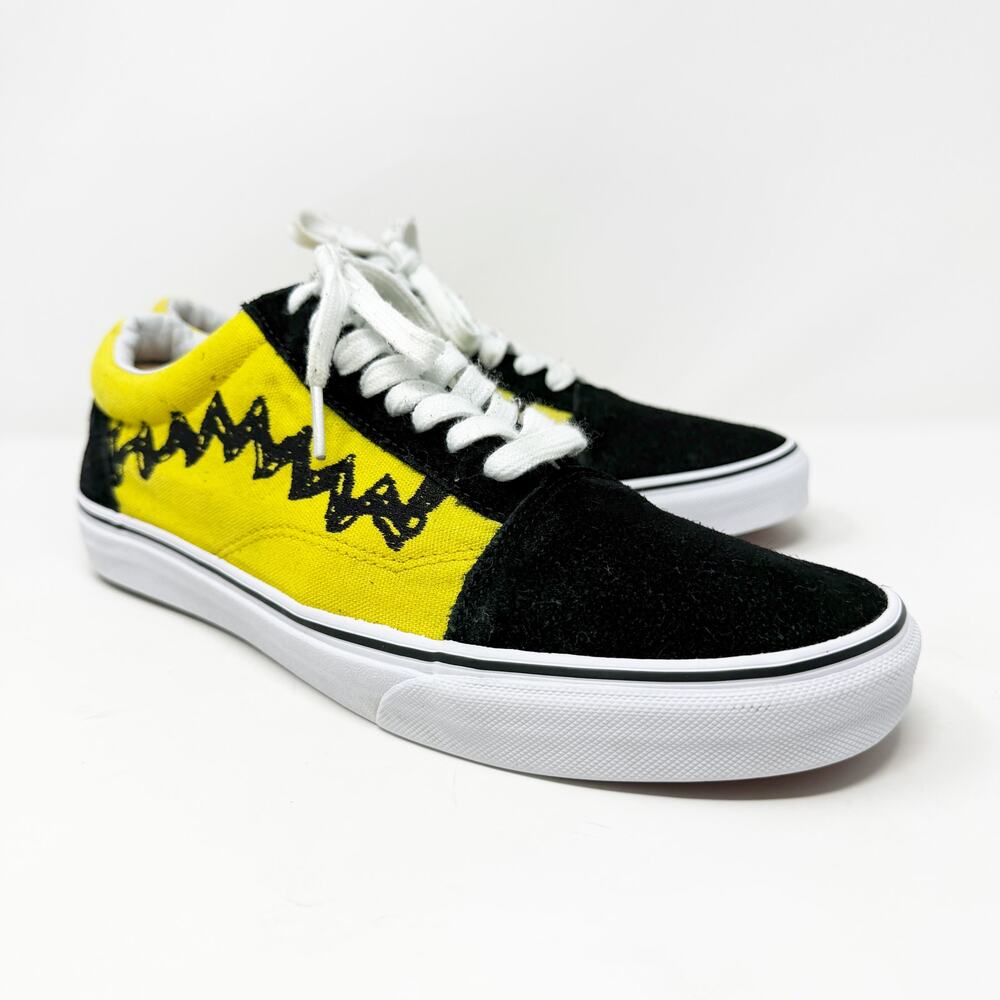 Vans x Peanuts Black/Yellow Charlie Brown Casual Sneakers Lace Up Men’s Size 11